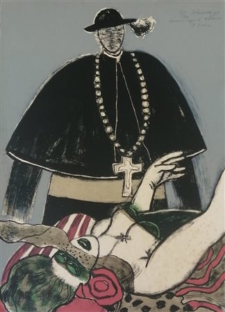 Guillaume Corneille “Omaggio a Federico Fellini” 1974