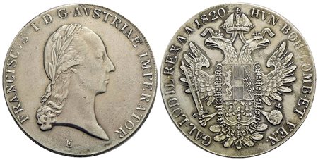 AUSTRIA - Francesco I Imperatore (1806-1835) - Tallero - 1820 E - AG Kr. 2162<br>BB/BB+