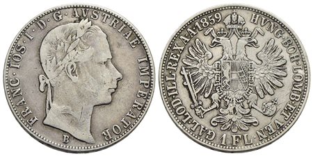 AUSTRIA - Francesco Giuseppe (1848-1916) - Fiorino - 1859 B - AG Kr. 2219<br>qBB