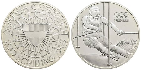 AUSTRIA - Seconda Repubblica (1945) - 200 Scellini - 1995 - Olimpiadi 1996 - AG Proof in capsula<br>