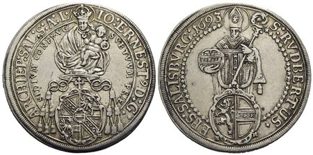 AUSTRIA-SALISBURGO - Johann Ernst di Thun Hohenstein (1687-1709) - Tallero - 1693 - Madonna con il b
