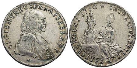 AUSTRIA-SALISBURGO - Sigismondo III di Schrattenbach (1753-1771) - Tallero - 1760 - AG Kr. 395.1<br>