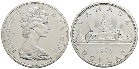 CANADA - Elisabetta II (1952) - Dollaro - 1965 - AG Kr. 64.1<br>FDC