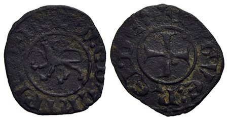 CIPRO - Ugo III (1268-1284) - Denaro - Leone rampante a s. - R/ Croce patente - (MI g. 0,62) R<br>BB