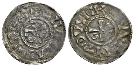 FRANCIA - Carlo il Calvo (840-877) - Denaro - (Quentovic) - Monogramma - R/ Croce - (AG g. 1,21) R M