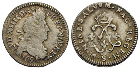 FRANCIA - Luigi XIV (1643-1715) - 4 Sols - 1691 S - AG Kr. 281.17<br>BB-SPL