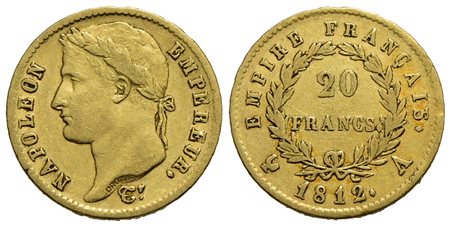FRANCIA - Napoleone I, Imperatore (1804-1814) - 20 Franchi - 1812 A - Testa laureata - AU Kr. 695.1<