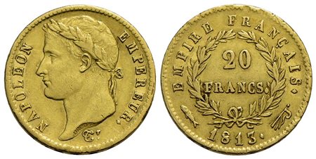 FRANCIA - Napoleone I, Imperatore (1804-1814) - 20 Franchi - 1813 Utrecht - AU R Kr. 695.11<br>BB+