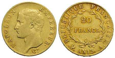 FRANCIA - Napoleone I, Imperatore (1804-1814) - 20 Franchi - AN 13 A - AU NC Kr. 663.1<br>BB+