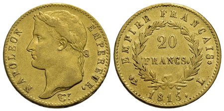 FRANCIA - Napoleone I (Marzo - Giugno 1815) - 20 Franchi - 1815 L - AU R Kr. 705.2 18.332 pezzi coni