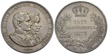 GERMANIA - SASSONIA - Johann (1854-1873) - Doppio tallero - 1872 B - AG Kr. 1231.1 Segnetto - Patina