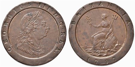 GRAN BRETAGNA - Giorgio III (1760-1820) - 2 Pence - 1797 - CU Kr. 619 Soliti colpi al bordo - Ottimi