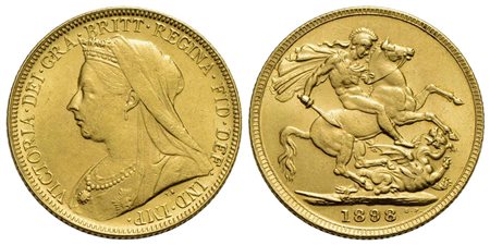 GRAN BRETAGNA - Vittoria (1837-1901) - Sterlina - 1898 - Velata - AU Kr. 785<br>SPL-FDC