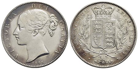 GRAN BRETAGNA - Vittoria (1837-1901) - Corona - 1845 - AG R Kr. 741 Principio di patina<br>BB+/qSPL