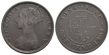 HONG KONG - Vittoria (1837-1901) - Centesimo - 1901 - Cu Kr. 4.3<br>BB+
