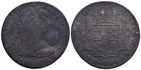 MESSICO - Carlo III (1759-1788) - 8 Reali - 1777 FM - AG Kr. 106.2<br>BB/BB+