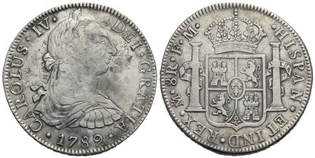MESSICO - Carlo IV (1788-1808) - 8 Reali - 1789 FM - AG Kr. 107<br>bel BB