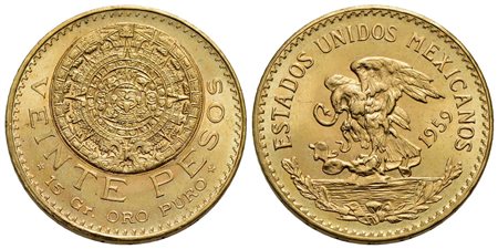 MESSICO - Repubblica (1823) - 20 Pesos - 1959 - AU Kr. 478 Fondi perfetti<br>FDC