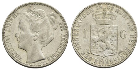 OLANDA - Guglielmina (1890-1948) - Gulden - 1901 - AG R Kr. 122.1<br>MB-BB