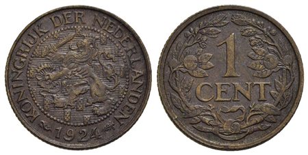 OLANDA - Guglielmina (1890-1948) - Centesimo - 1924 - CU R Kr. 152<br>qSPL