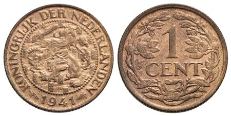 OLANDA - Guglielmina (1890-1948) - Centesimo - 1941 - CU Kr. 152 Rame rosso<br>FDC