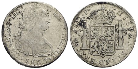 PERU' - Carlo IV (1788-1808) - 8 Reali - 1806 JP - AG Kr. 97<br>BB+