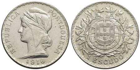 PORTOGALLO - Repubblica (1910) - Escudo - 1916 - AG Kr. 564<br>qFDC/FDC