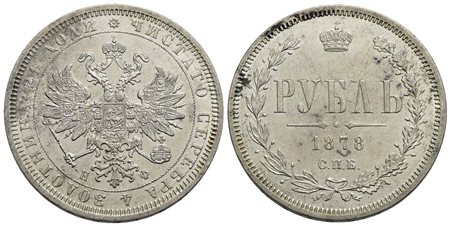 RUSSIA - Alessandro II (1855-1881) - Rublo - 1878 - AG Kr. 25<br>qFDC