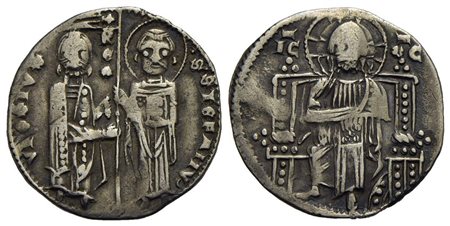 SERBIA - Stefan V Dragutin (1345-1355) - Grosso - (AG g. 1,9) R Contraffazione del grosso di Venezia