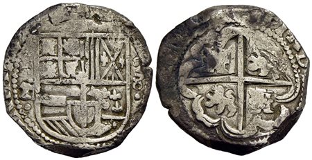 SPAGNA - Filippo II (1556-1598) - 8 Reali - AG R Attribuzione incerta<br>qBB
