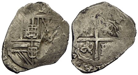 SPAGNA - Filippo II (1556-1598) - 2 Reali - (AG g. 6,97) R Attribuzione incerta<br>qBB