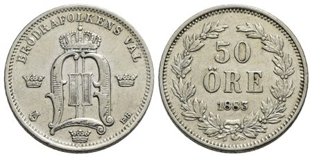 SVEZIA - Oscar II (1872-1907) - 50 Ore - 1883 - AG Kr. 740<br>BB+