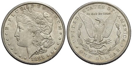 U.S.A. - Dollaro - 1881 S - Morgan - AG Kr. 110<br>qFDC/FDC