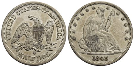 U.S.A. - Mezzo dollaro - 1843 O - AG R Kr. 64.2 Insignificanti segnetti di contatto su fondi lucenti