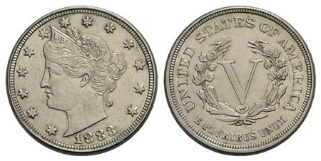 U.S.A. - 5 Centesimi - 1883 - Liberty - NI Kr. 112<br>FDC