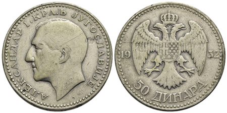 YUGOSLAVIA - Alessandro I (1921-1934) - 50 Dinari - 1932 - AG Kr. 16<br>BB