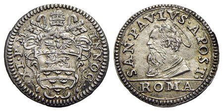 ROMA - Innocenzo XI (1676-1689) - Mezzo grosso - Stemma ovale sagomato - R/ Busto del Santo a s. - (