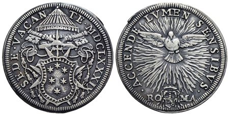 ROMA - Sede Vacante (1689) - Testone - 1689 - Stemma a targa - R/ Colomba radiante - (AG g. 9,07) R 