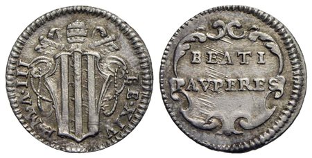 ROMA - Benedetto XIV (1740-1758) - Mezzo grosso - A. III - Stemma poligonale - R/ Scritta in cartell