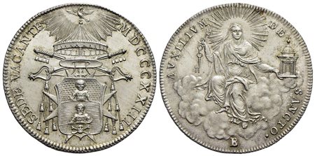 BOLOGNA - Sede Vacante (1823) - Mezzo scudo - 1823 - (AG g. 13,25) Pag. 113; Mont. 151 Eccezionale<b