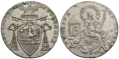 BOLOGNA - Sede Vacante (1829) - Scudo - 1829 - (AG g. 26,35) Pag. 122; Mont. 26 Montatura rimossa<br