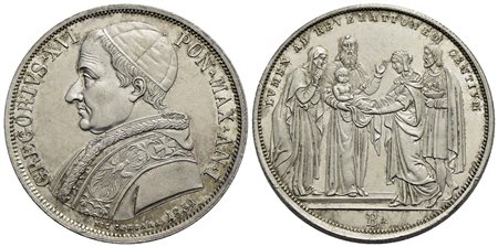 BOLOGNA - Gregorio XVI (1831-1846) - Scudo - 1831 A. I - (AG g. 26,53) Pag. 153; Mont. 70<br>FDC<br>