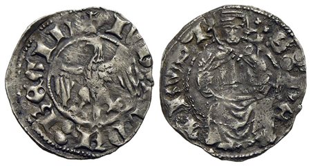 L'AQUILA - Giovanna II d'Angiò Durazzo (1414-1435) - Quartarola - Aquila spiegata - R/ Il Santo bene