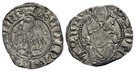 L'AQUILA - Giovanna II d'Angiò Durazzo (1414-1435) - Quartarola - Aquila spiegata - R/ Il Santo bene