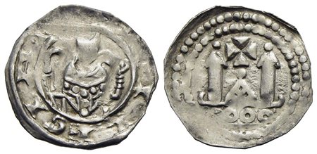 AQUILEIA - Gotifredo (1182-1194) - Denaro - Busto del Patriarca - R/ Tempio con frontone triangolare