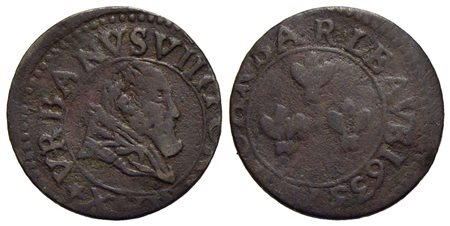 AVIGNONE - Urbano VIII (1623-1644) - Doppio tornese - 1635 - (CU g. 2,78) R Ser. 665; Munt. 228<br>m