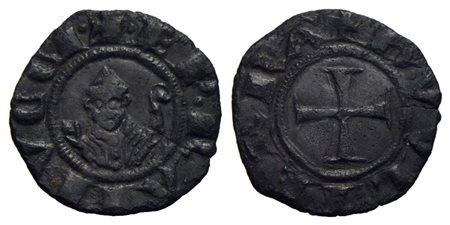 BERIGNONE - Ranieri III Belforte (1301-1321) - Denaro Piccolo - Busto del Vescovo - R/ Croce patente