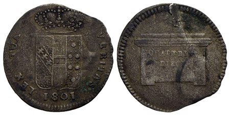 FIRENZE - Ferdinando III di Lorena (primo periodo, 1790-1801) - 10 Quattrini - 1801 - MI RR Pag. 10;