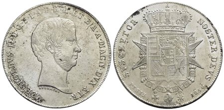 FIRENZE - Leopoldo II di Lorena (1824-1859) - Francescone - 1856 - AG Pag. 117a; Mont. 330 Contorno 
