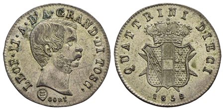 FIRENZE - Leopoldo II di Lorena (1824-1859) - 10 Quattrini - 1858 - MI R Pag. 167; Mont. 374<br>FDC